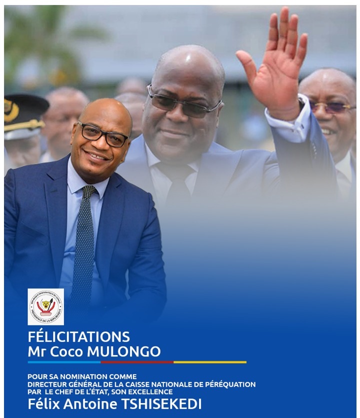 RDC : Coco Mulongo remercie le Chef de l’État pour sa nomination à la tête de la CNP